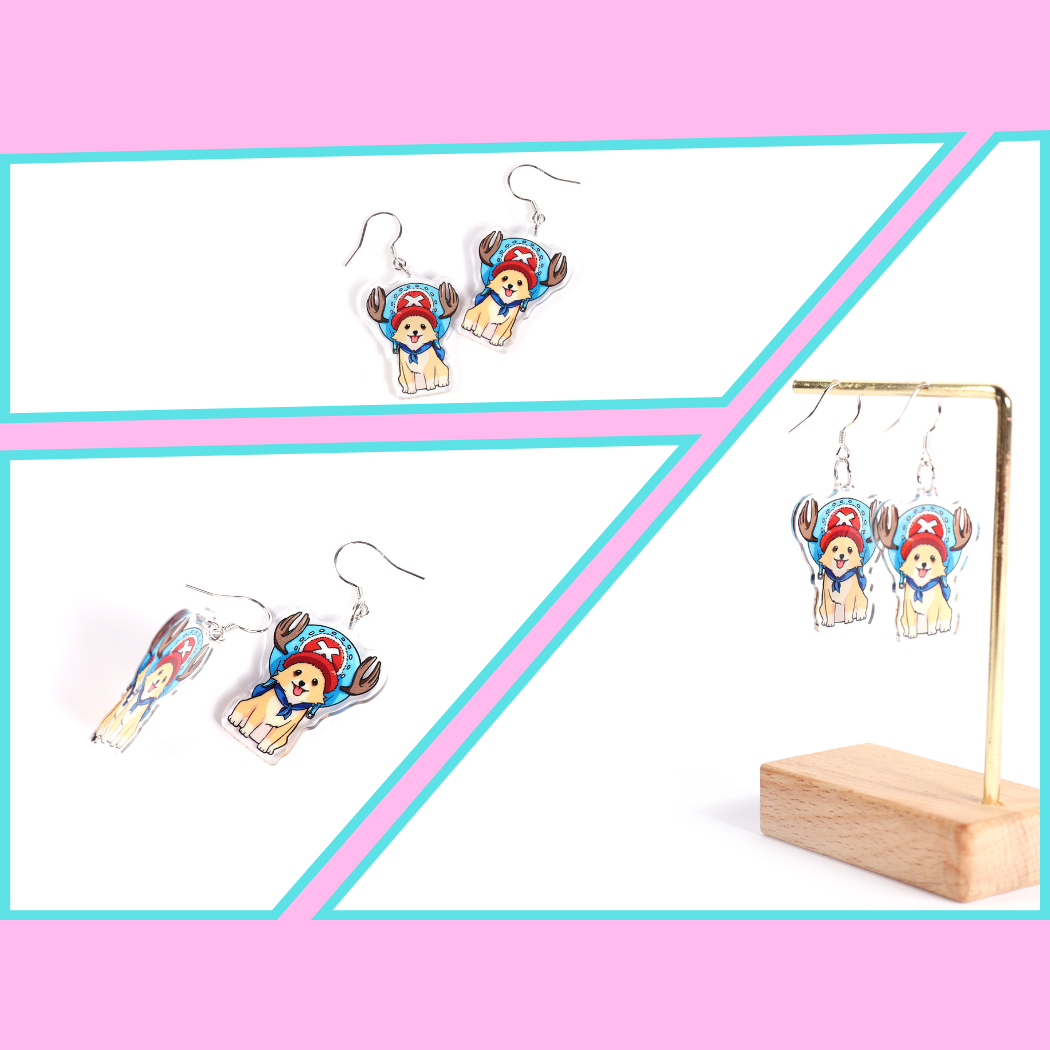 Corgi Chopper Earrings with Silver Ear Hook