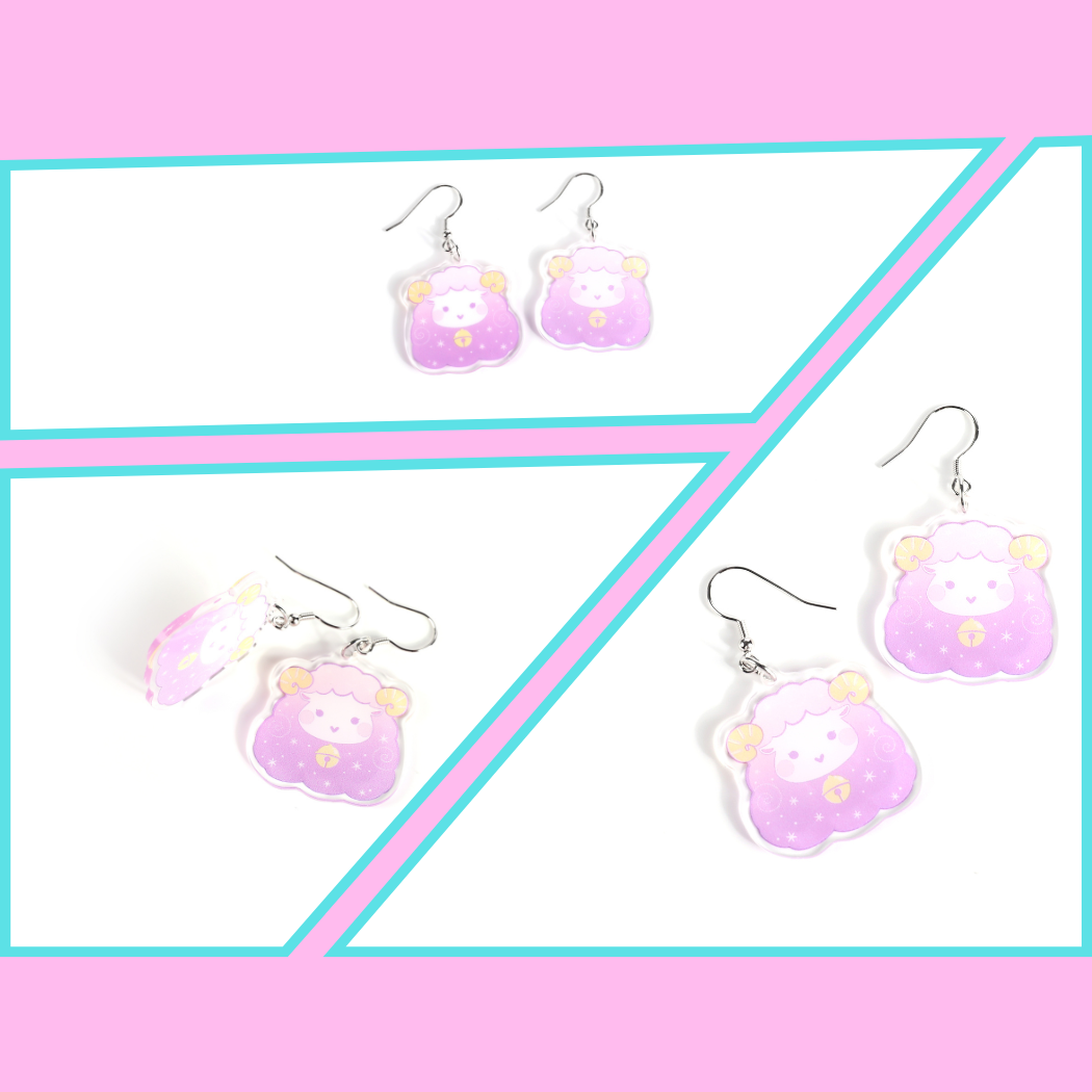 MC Acrylic Earrings with Silver Ear Hook