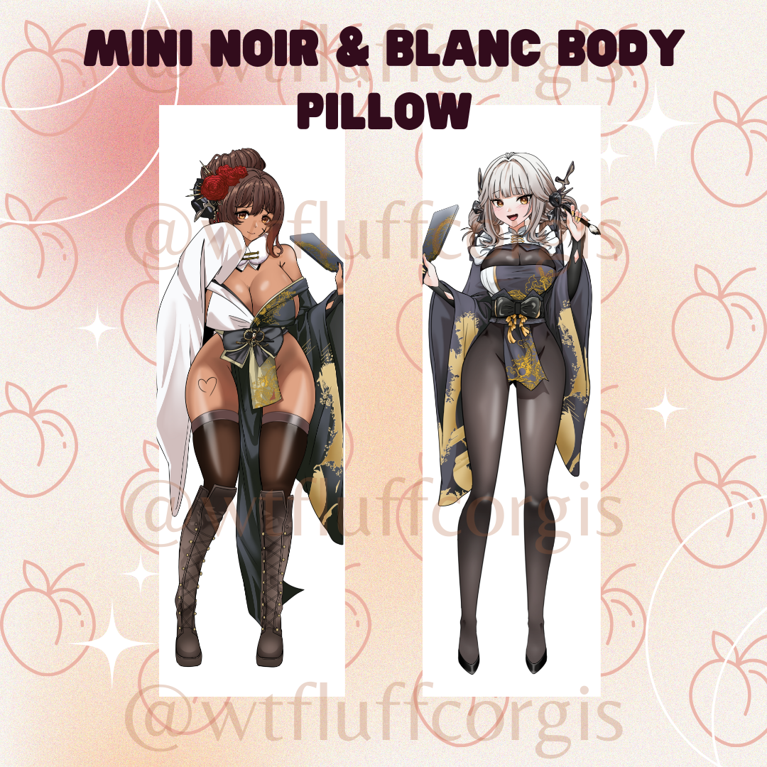 Mini Noir and Blanc Daki Body Pillow Keychain
