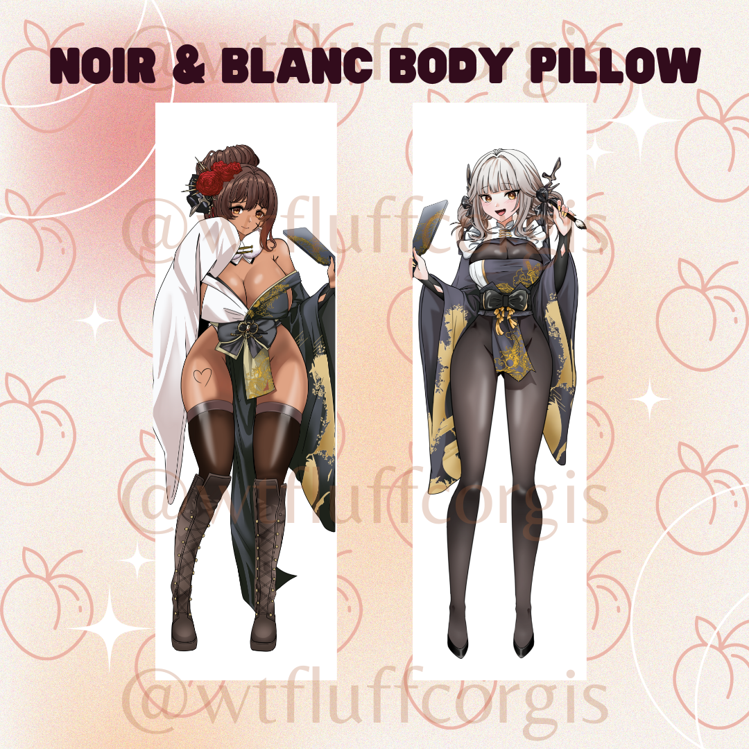 B GRADE Noir & Blanc Body Pillow Case from Nikke