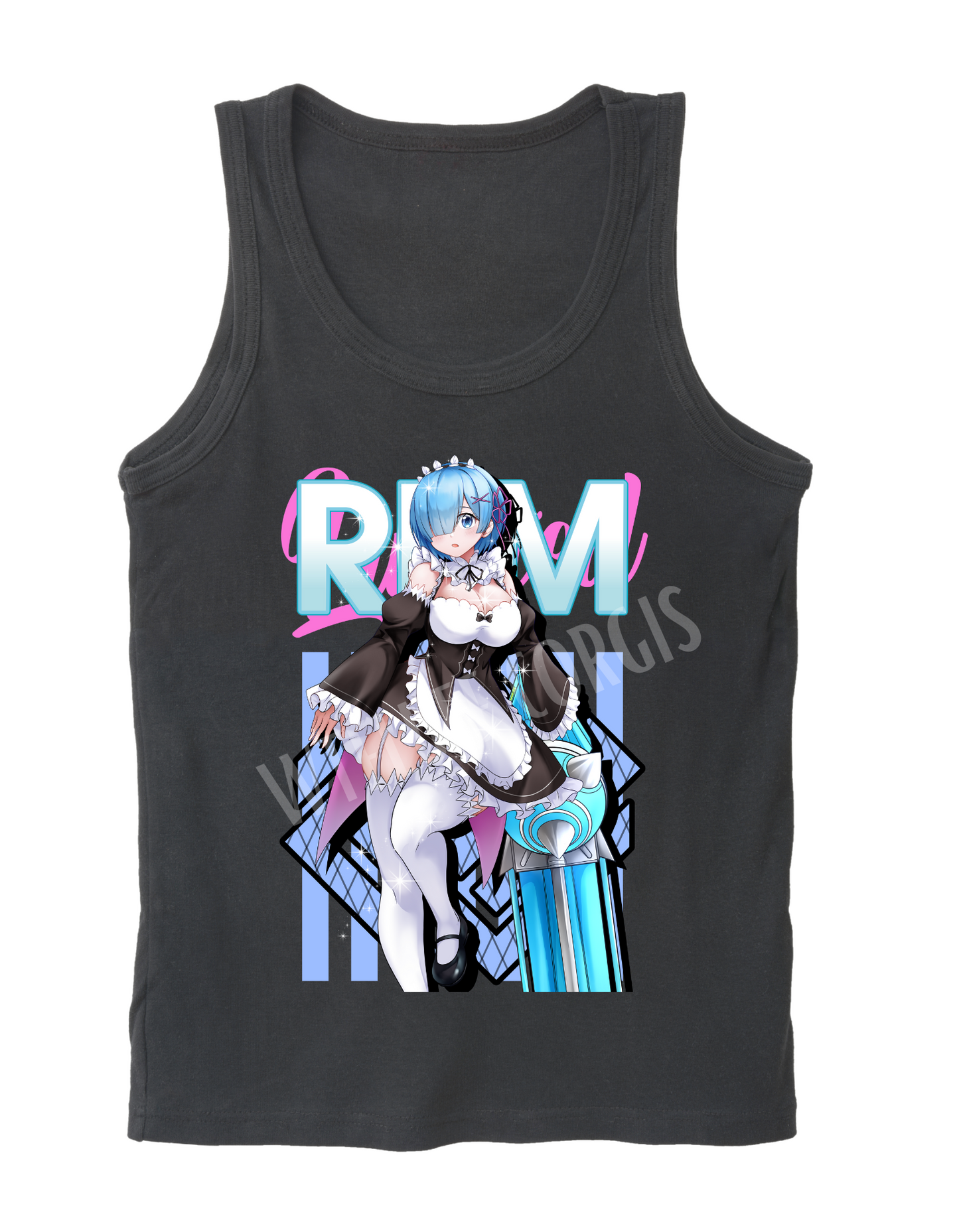 Rem x Nikke Tank Top Shirt (Charcoal Grey)