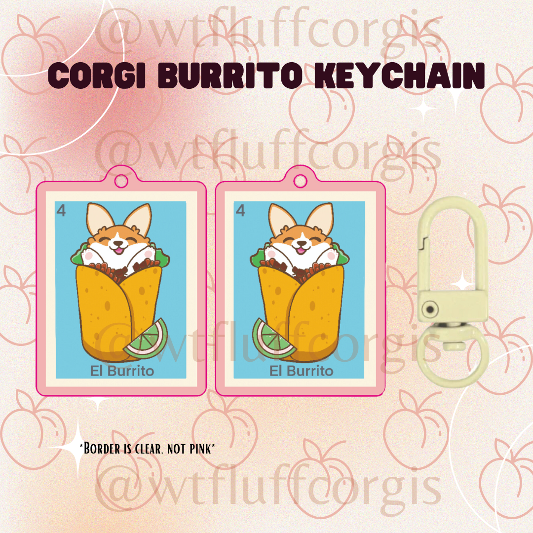 Corgi Burrito Keychain