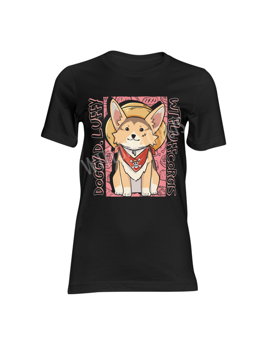 Corgi Luffy Black Shirt