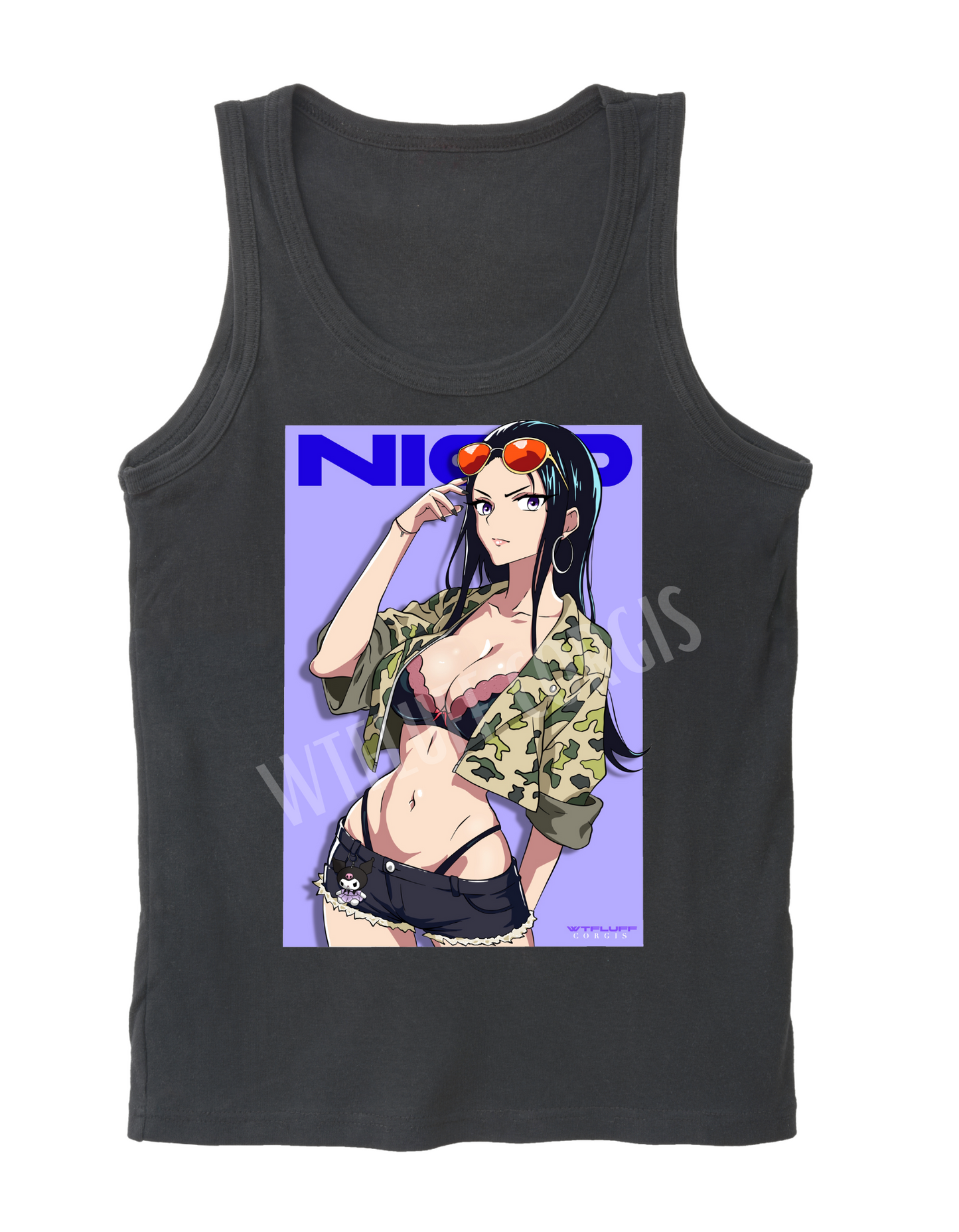 Nico Robin Tank Top Shirt (Charcoal Grey)