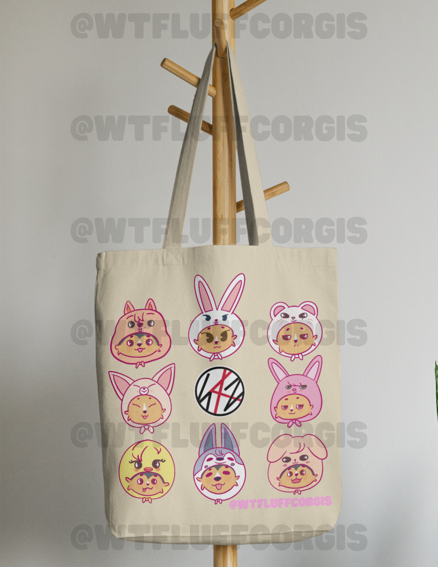 Corgi Stray Kids Tote Bag