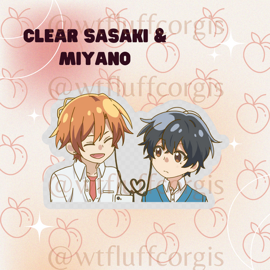 Chibi Sasaki and Miyano Clear Sticker