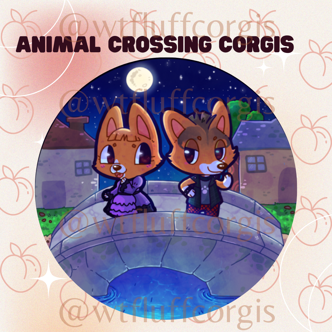 Lollita Punk Anima Crossing Corgis Sticker